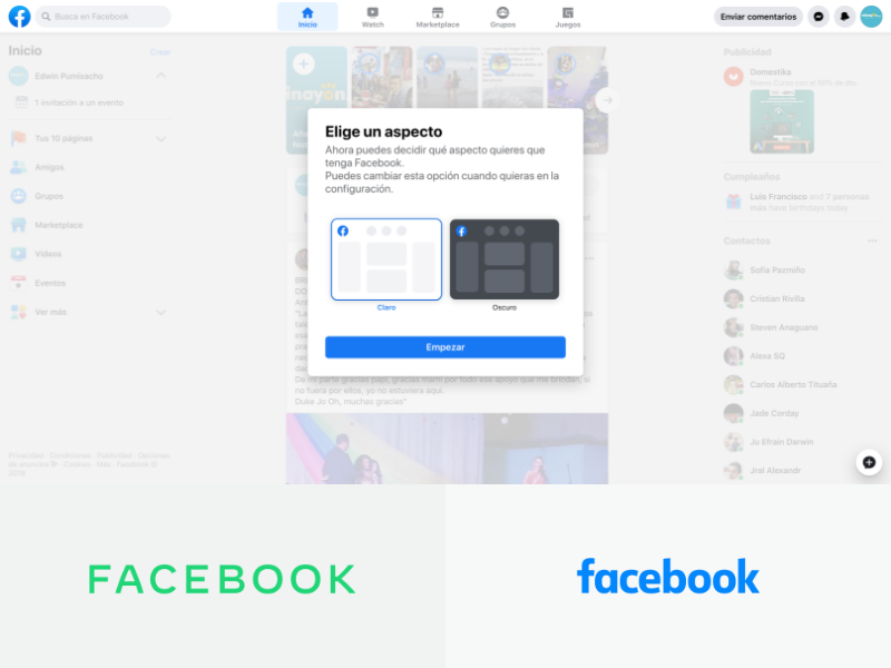Facebook cambia su imagen y las de su Red Social