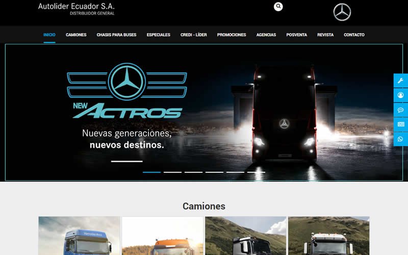 Catálogo Web de Vehículos Comerciales para Autolider Ecuador de Mercedes-Benz