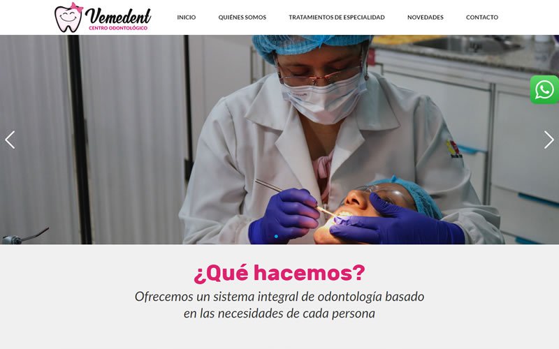 Catálogo Web de Servicios Odontológicos Vemedent