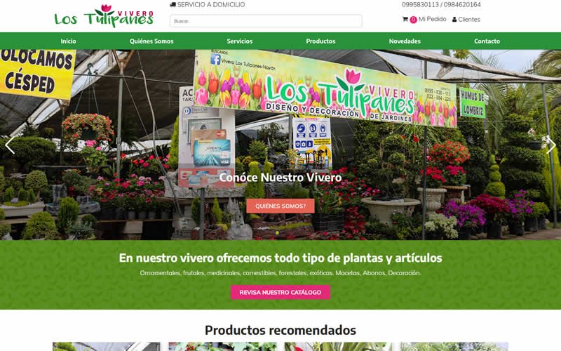 Catálogo Ecommerce de Productos y Servicios para Vivero Los Tulipanes