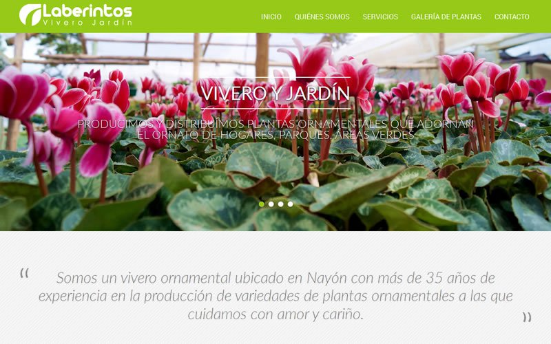 Sitio Web Ecommerce de Vivero Laberintos web