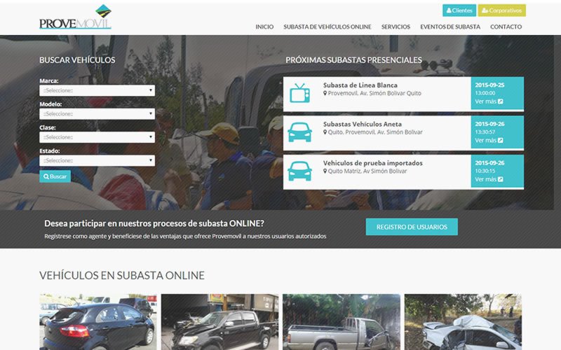 Provemovil subastas presenciales y en línea