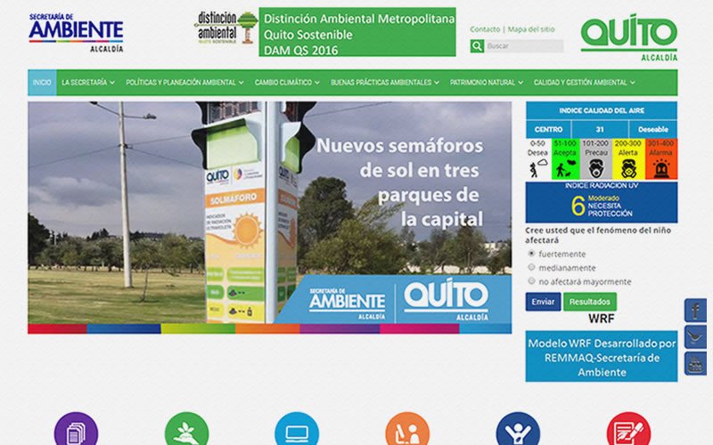 Web Secretaría de Ambiente de Quito