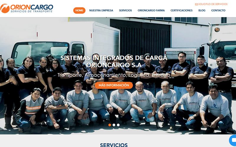 Sitio web Corporativo Orioncargo S.A.