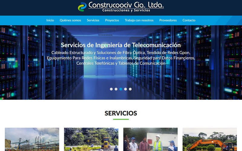 Sitio Web Corporativo CONSTRUCOOCIV Cia. Ltda.