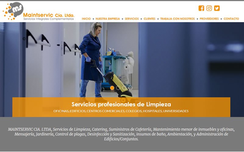 Sitio web corporativo Maintservic S.A.