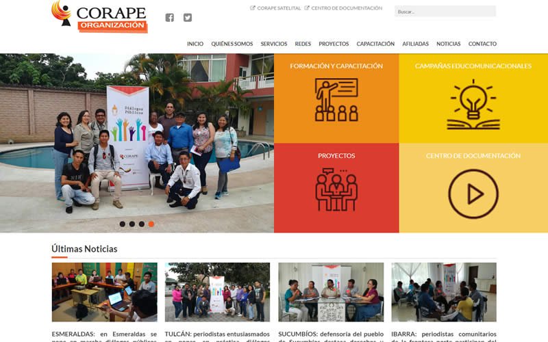 Sitio Web Corape Organización