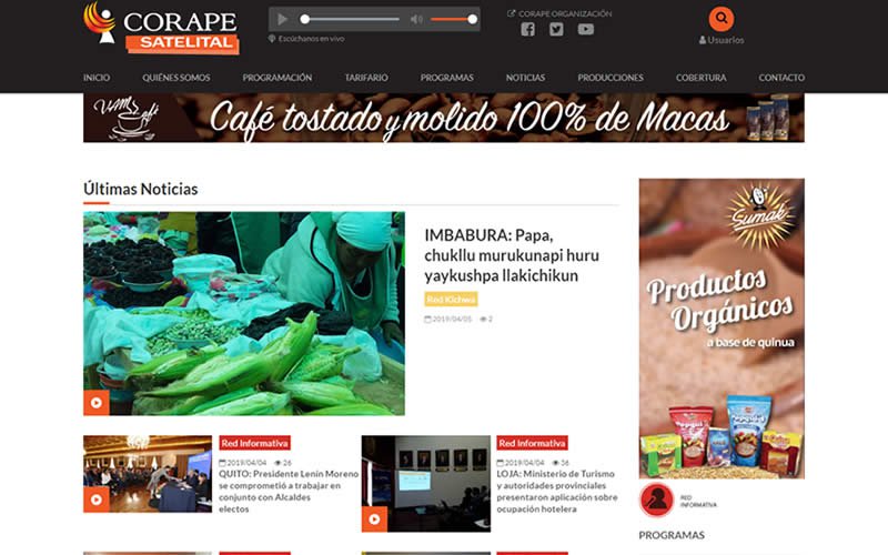 Plataforma Web de Noticias Corape Satelital
