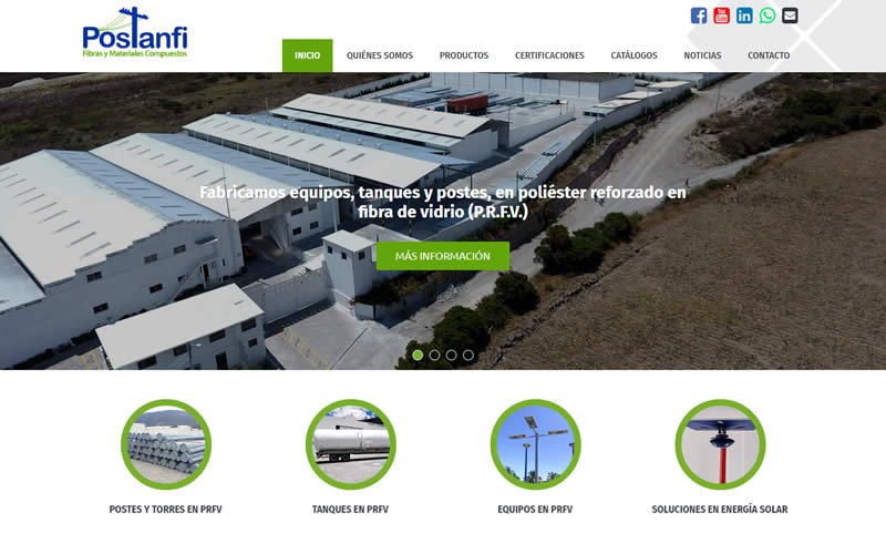 Catálogo Web Postanfi S.A. Fabricante de Tanques y Equipos en PRFV
