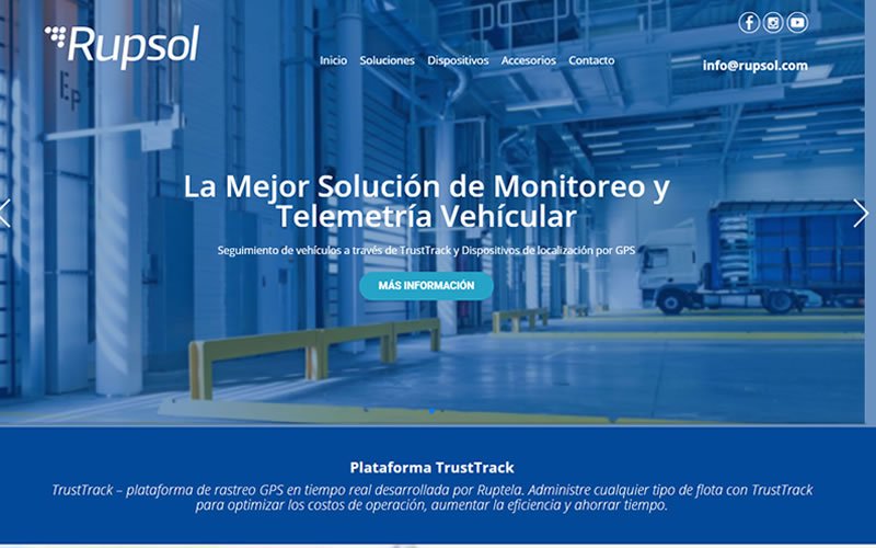 Landing Page Rupsol Monitoreo vehicular