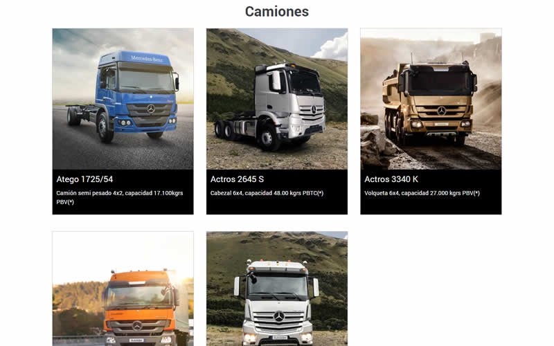 Catálogo Web de Vehículos Comerciales para Autolider Ecuador de Mercedes-Benz