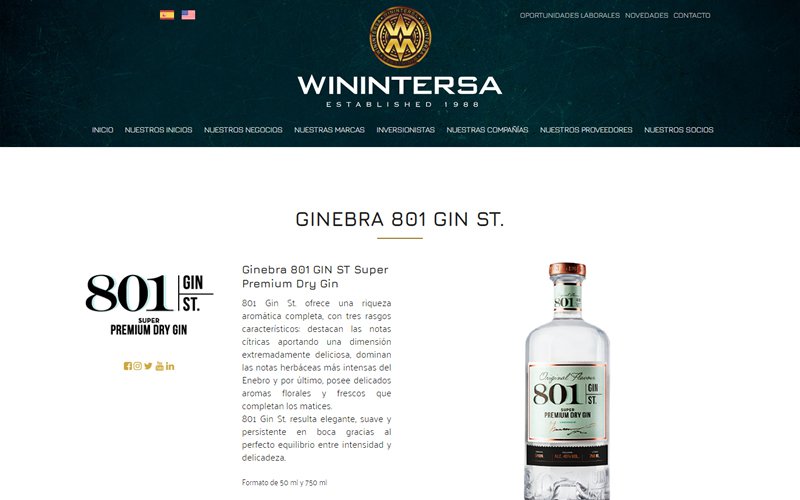 Catálogo Web de Bebidas Alcohólicas y No Alcohólicas Winintersa Holding Group