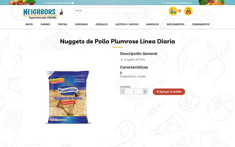 Catálogo Ecommerce de Productos de Supermercado Online para Neighbors