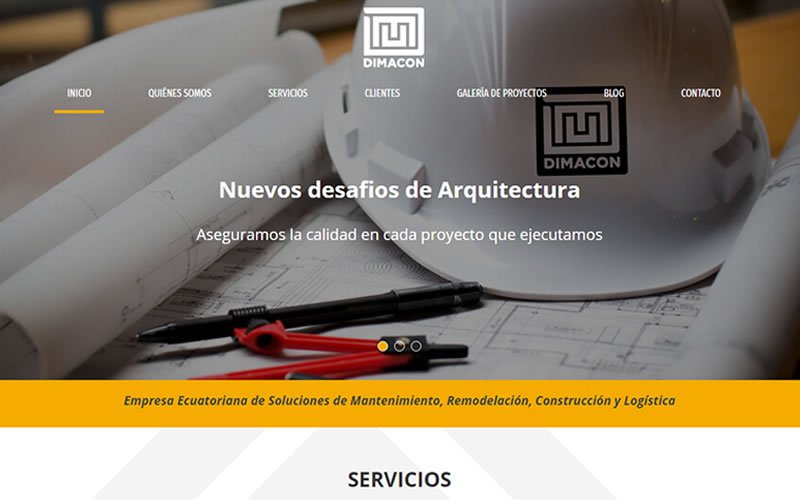 Catálogo Web de Servicios de la Constructora Dimacon